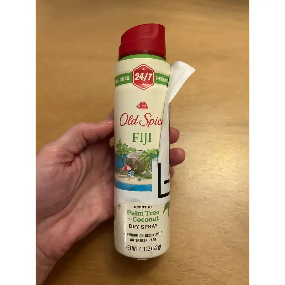 #1 New Mens Old Spice Fiji Palm Tree Coconut 24hr Antiperspirant Dry Spray 4.3oz